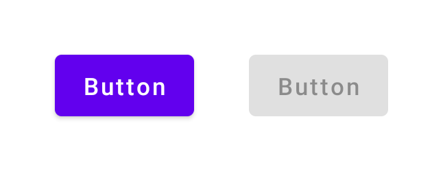 Screenshot of two buttons with adjusted color and elevation for enabled and disabled states