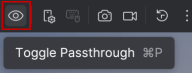 Android studio passthrough mode UI