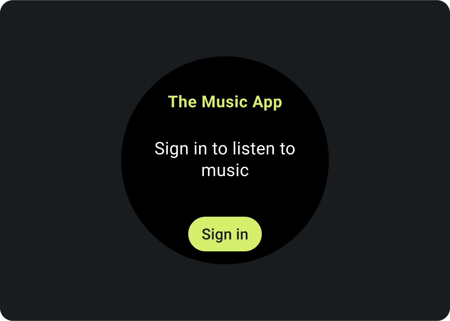 Example of sign in empty state